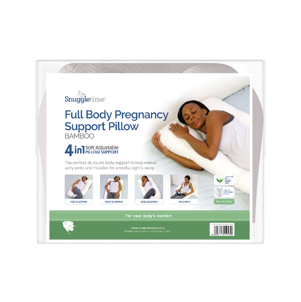 Snuggletime Full Body Pregnancy Support Pillow - Bamboo