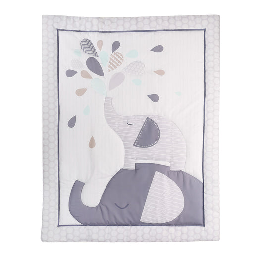 Snuggletime 3-Piece Quilt Set - Grey Elephant