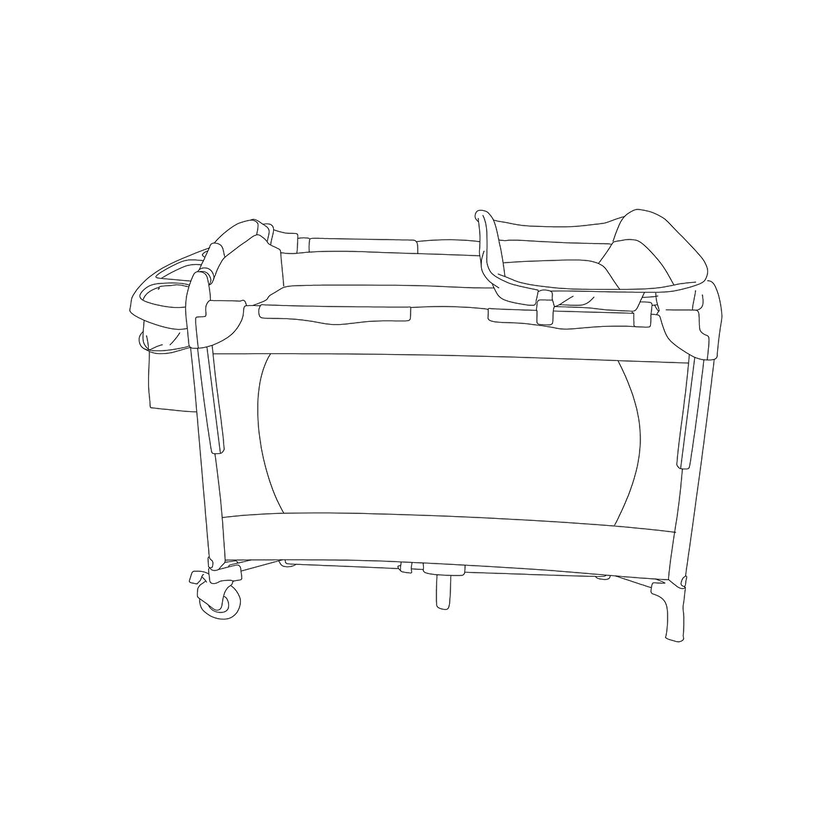 Snuggletime Camp Cot with Changer and Side Storage